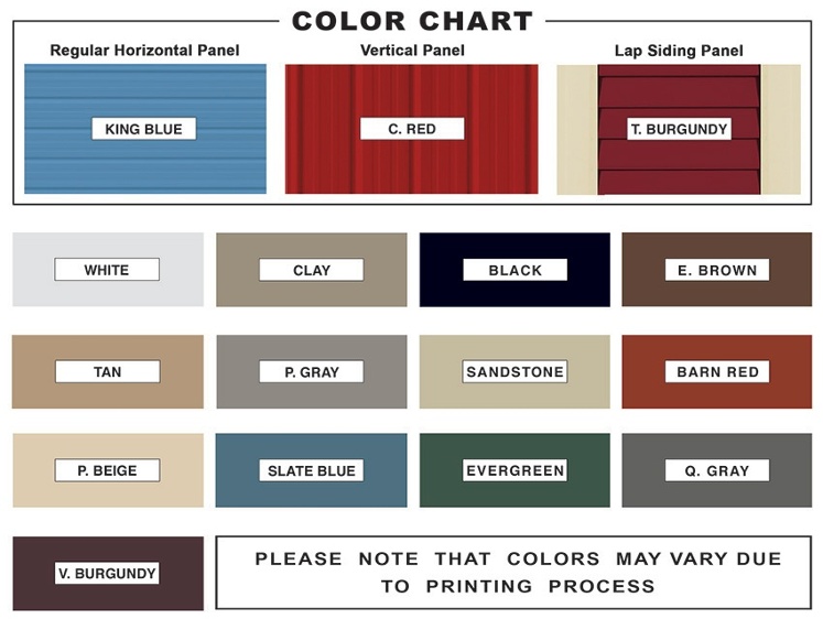 Carolina Carports Color Chart